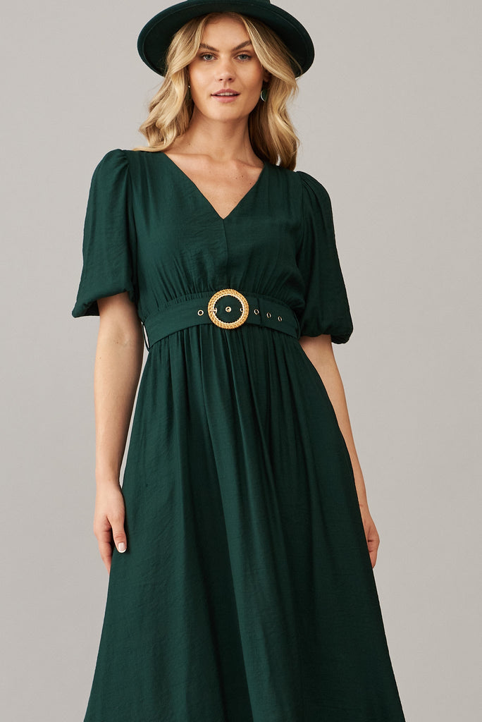Barletta Midi Dress In Emerald Green - St Frock (Dev)