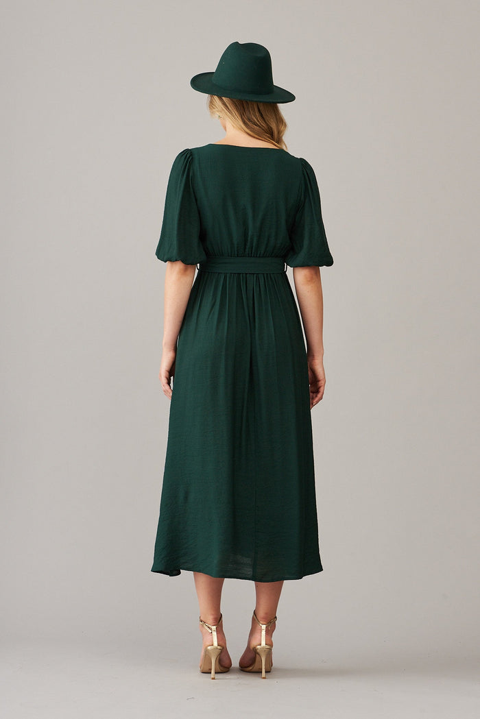 Barletta Midi Dress In Emerald Green - St Frock (Dev)