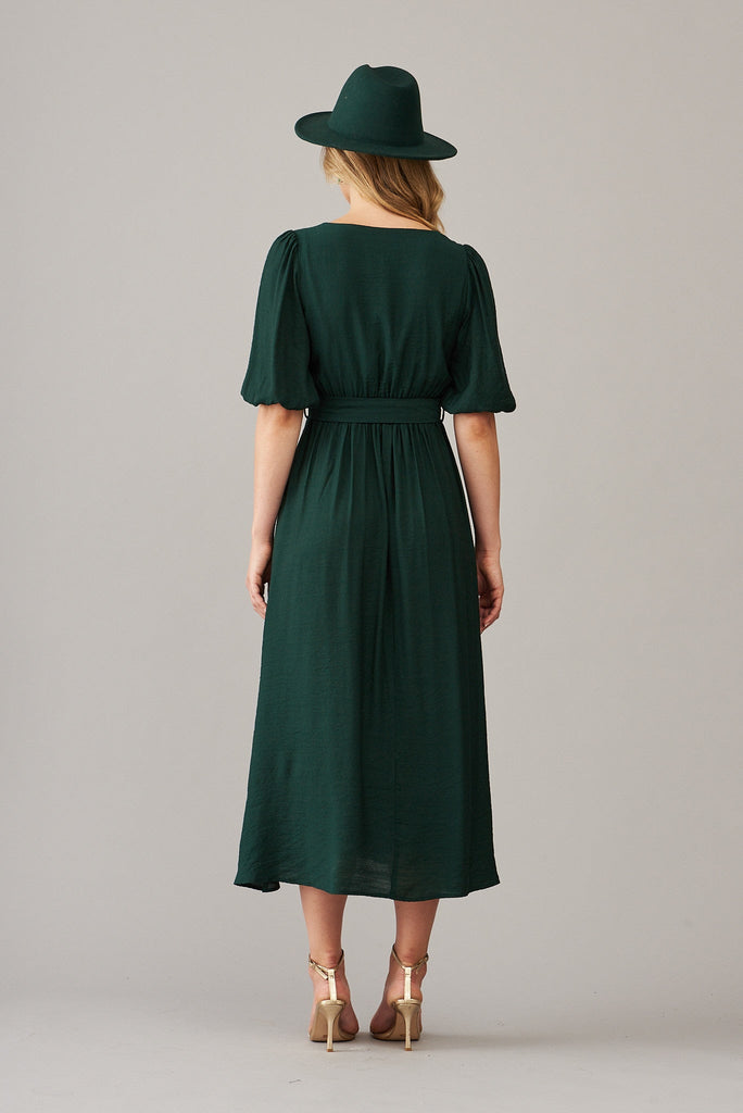 Barletta Midi Dress In Emerald Green - St Frock (Dev)