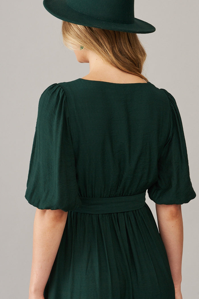 Barletta Midi Dress In Emerald Green - St Frock (Dev)
