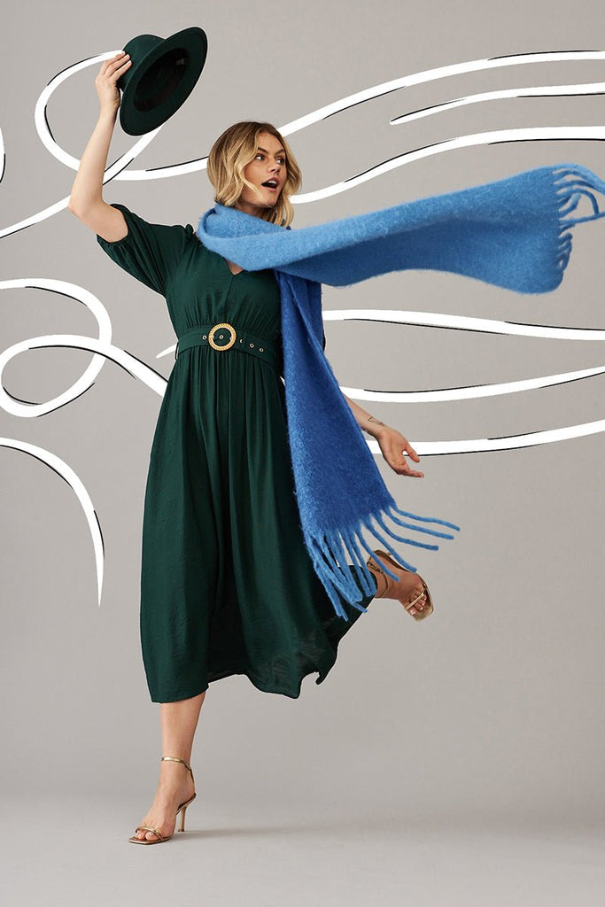 Barletta Midi Dress In Emerald Green - St Frock (Dev)