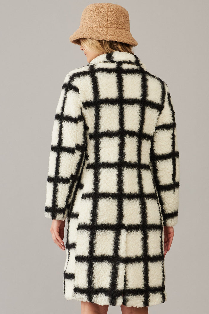 Vincenza Coat In Black And White Check - St Frock (Dev)