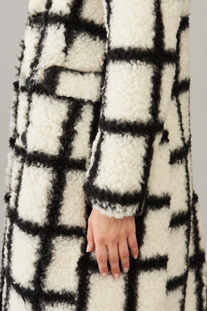 Vincenza Coat In Black And White Check - St Frock (Dev)
