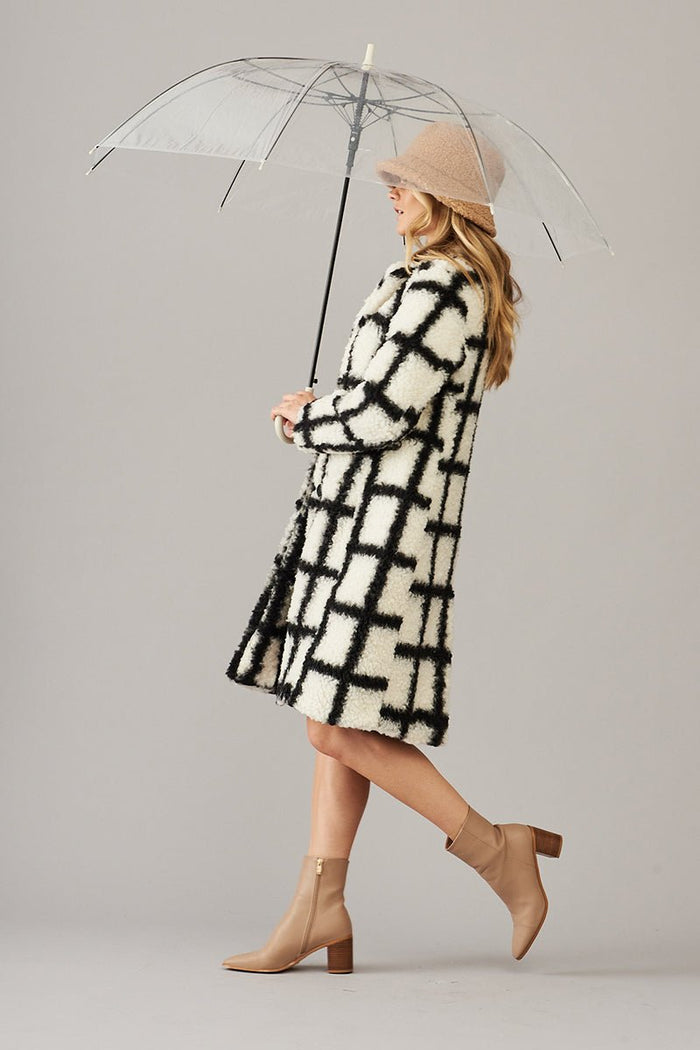 Vincenza Coat In Black And White Check - St Frock (Dev)