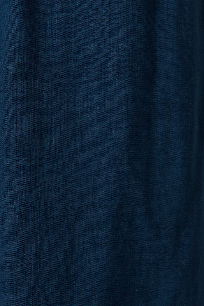 Blueys Pant In Navy Linen Blend - fabric
