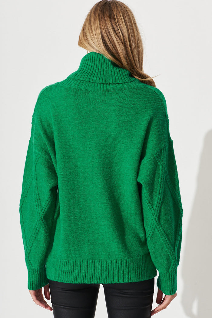 Potsgrove Knit In Green Wool Blend - back