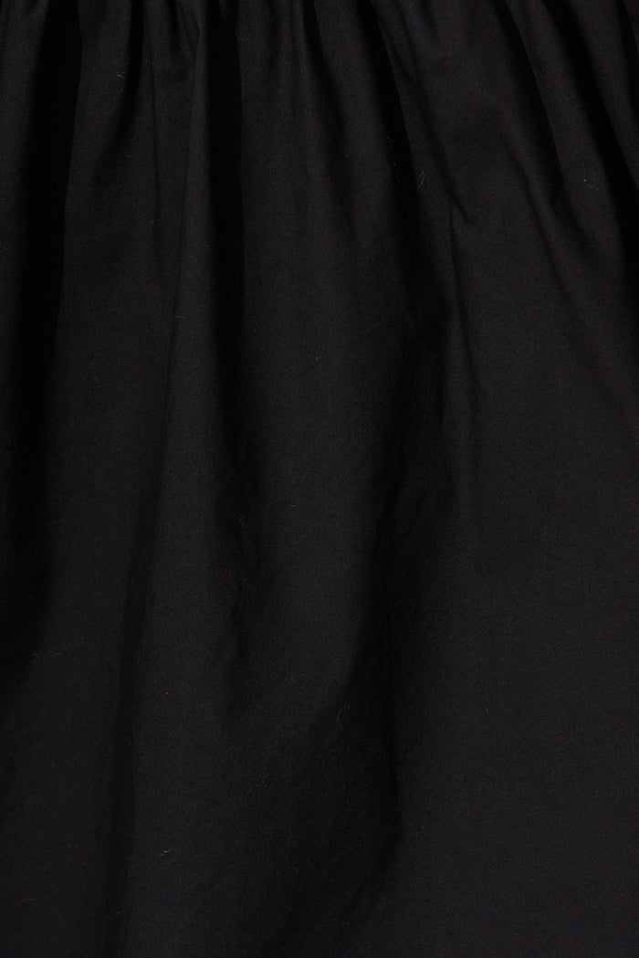 Cornellie Midi Shirt Dress In Black Cotton - fabric