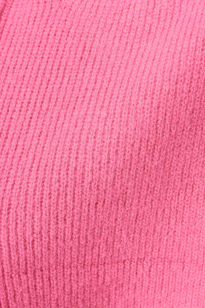 Minami Hood Cardigan In Fuschia Wool Blend - fabric