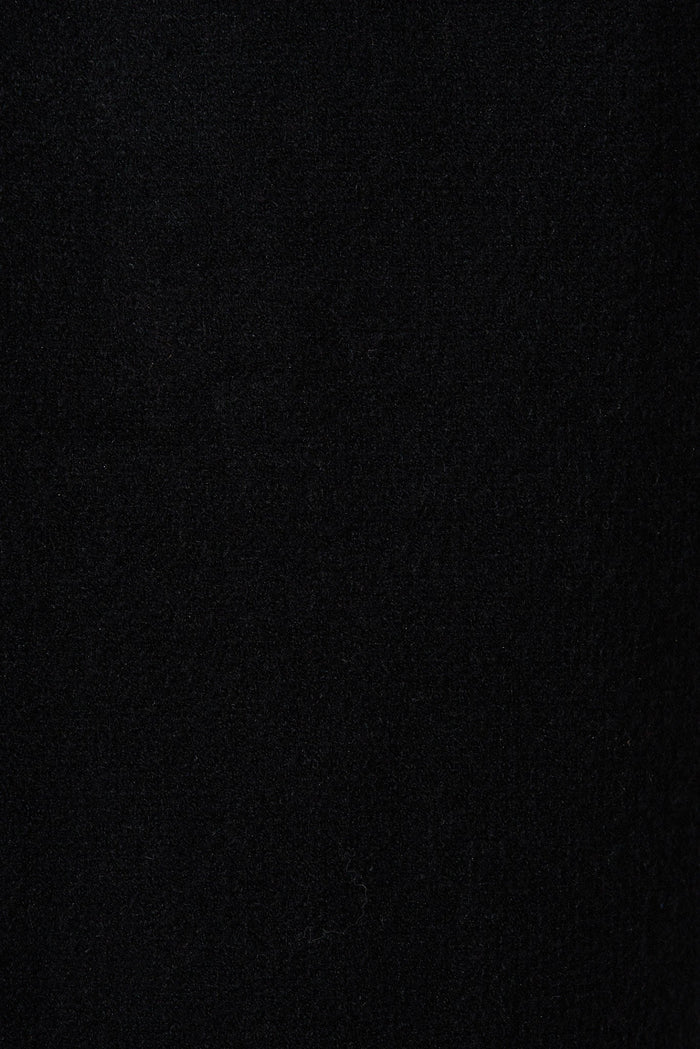 Windermere Hood Knit Cardigan In Black Wool Blend - fabric