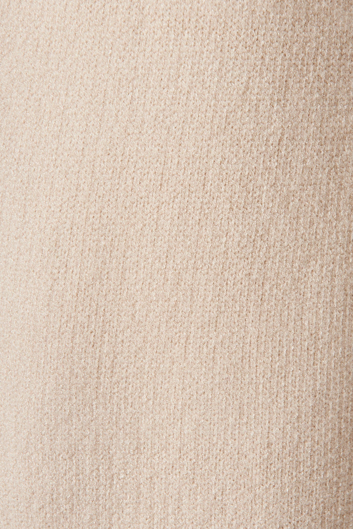 Windermere Hood Knit Cardigan In Cream Wool Blend - fabric