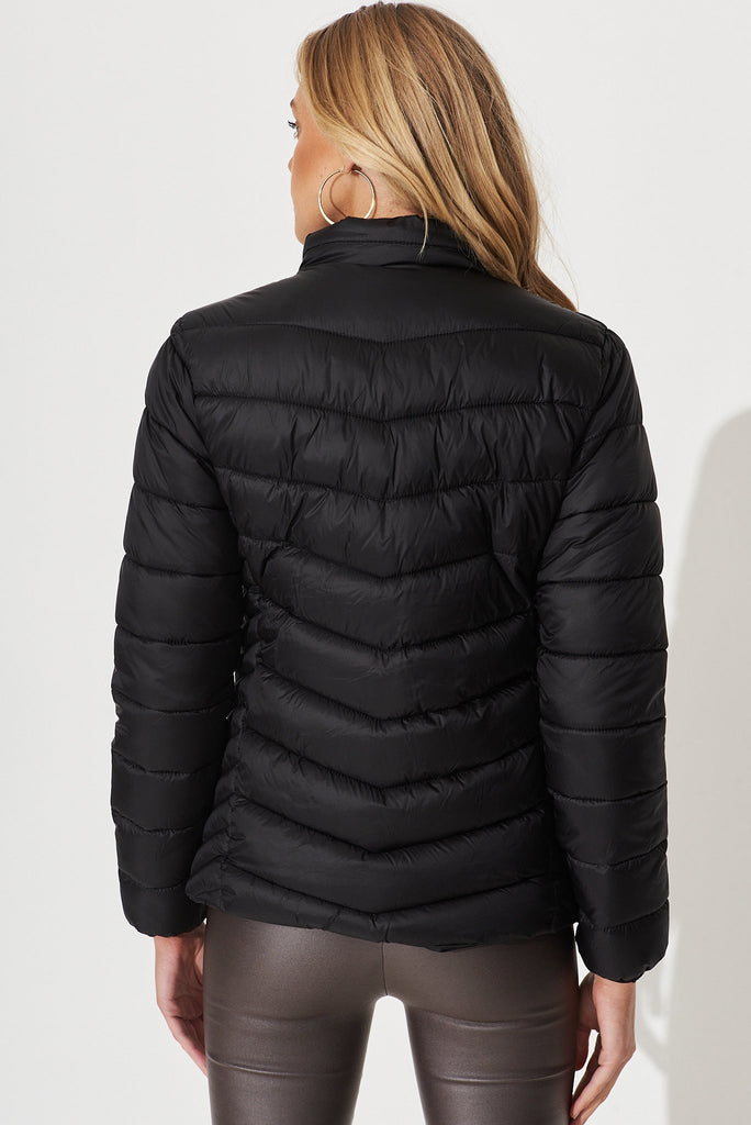 Arvon Puffer Jacket In Black - back