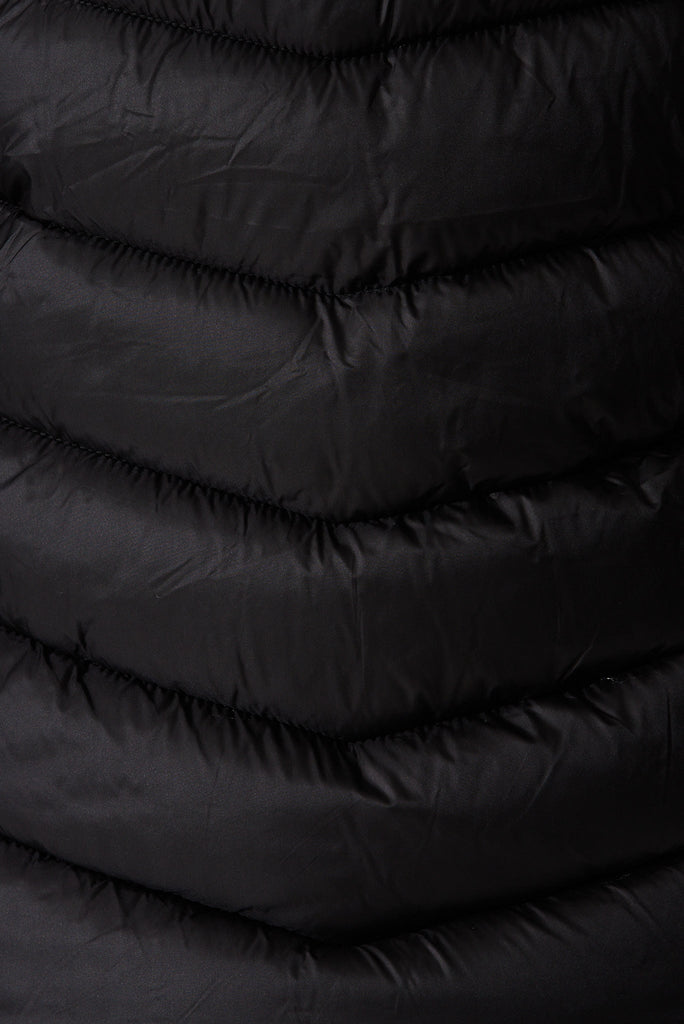 Arvon Puffer Jacket In Black - fabric