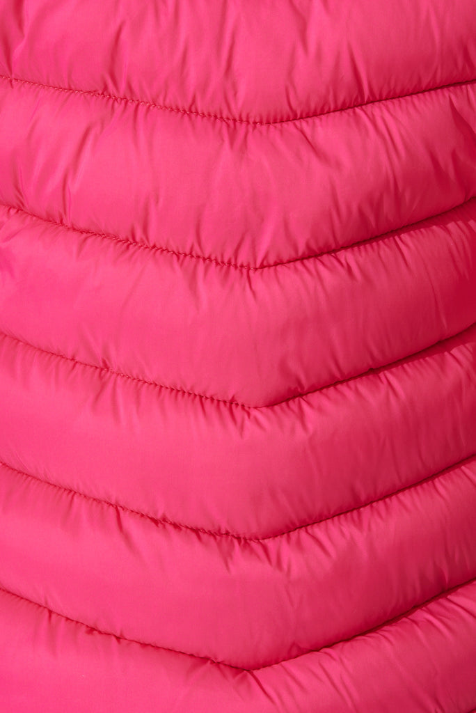 Arvon Puffer Jacket In Fuchsia - fabric