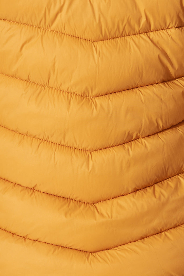 Arvon Puffer Jacket In Mustard - fabric
