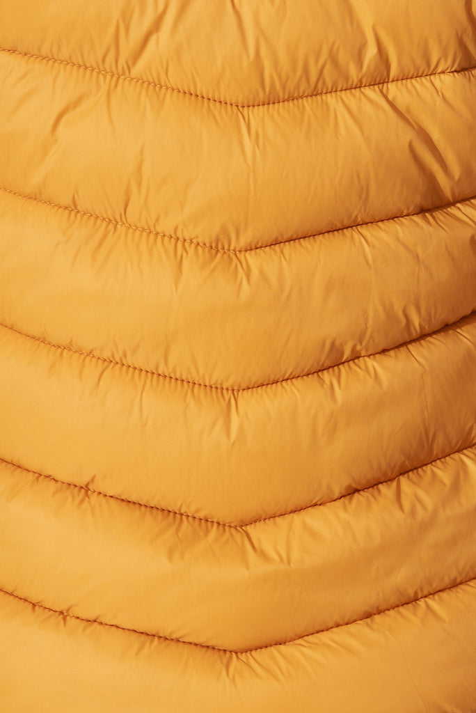 Arvon Puffer Jacket In Mustard - fabric