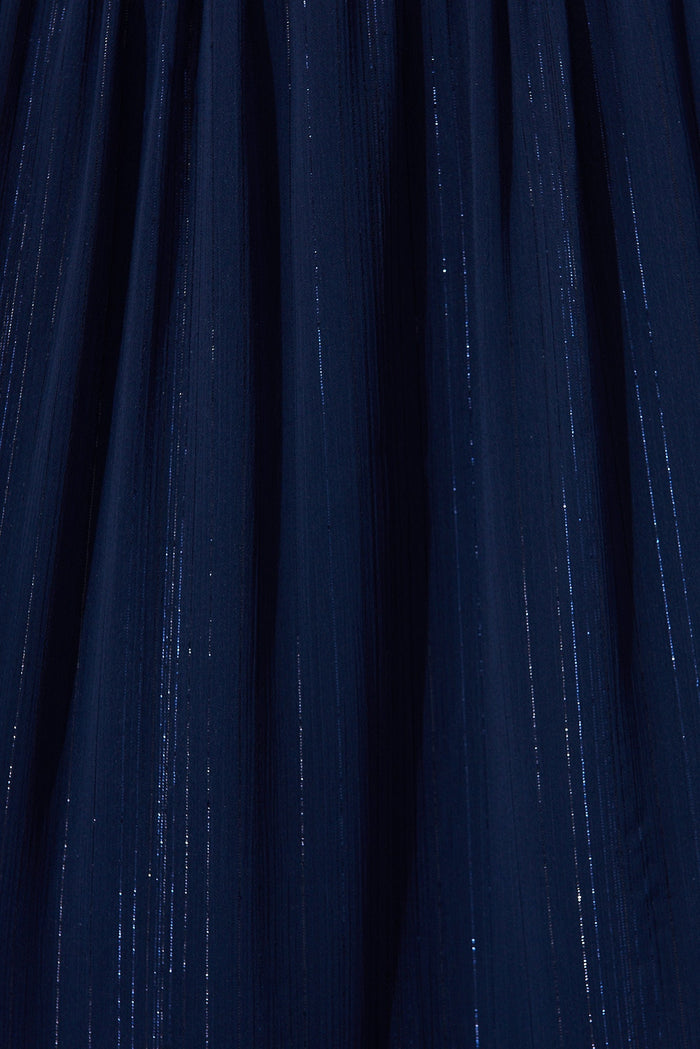 Barbados Midi Dress In Navy Lurex - fabric