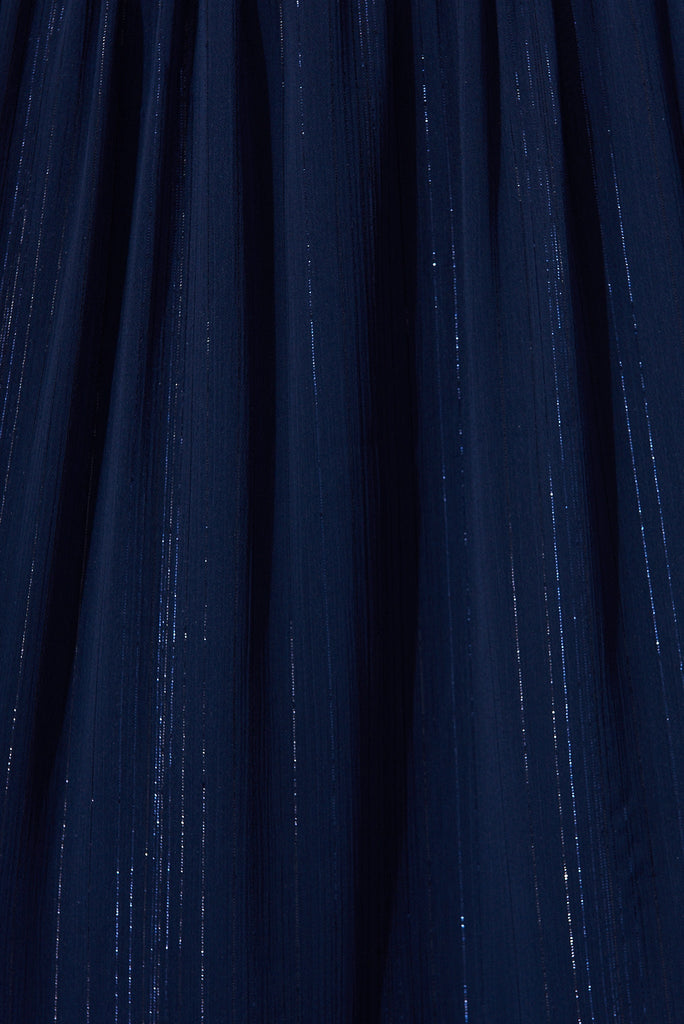 Barbados Midi Dress In Navy Lurex - fabric