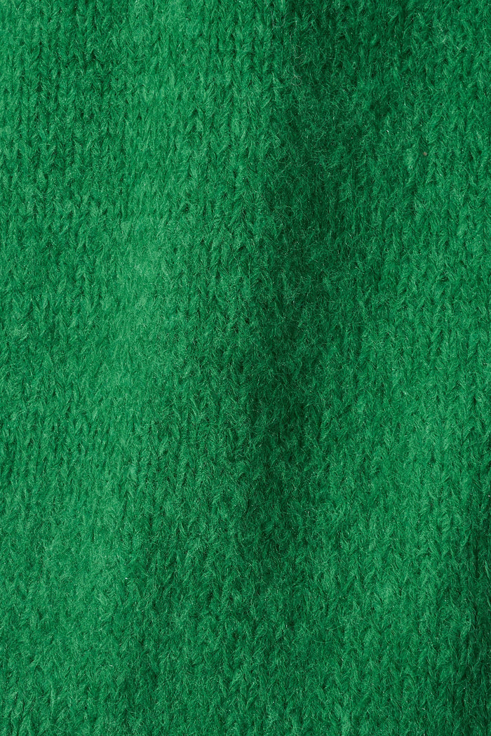 Hiroka Knit Cardigan In Green Wool Blend - fabric
