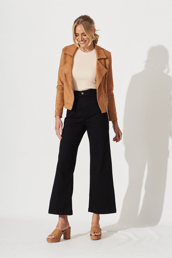 Waverley Denim In Black Cotton Blend - full length