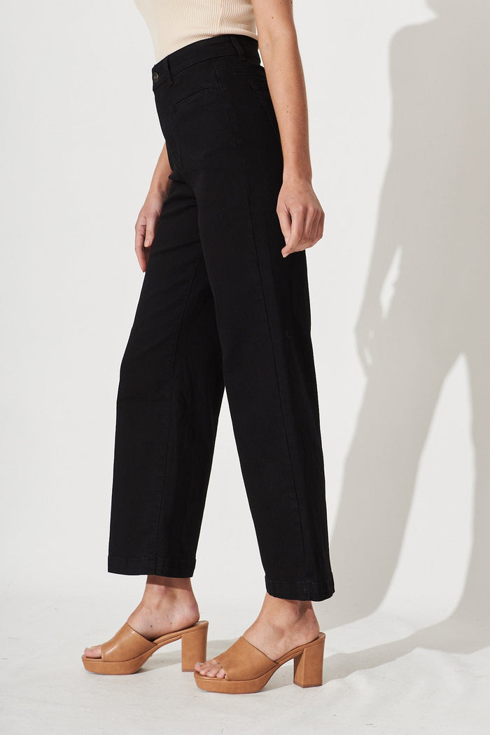 Waverley Denim In Black Cotton Blend - side