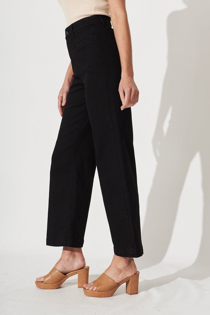 Waverley Denim In Black Cotton Blend - side