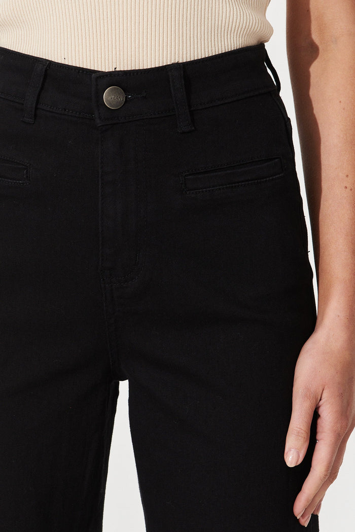 Waverley Denim In Black Cotton Blend - detail
