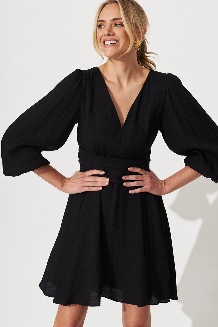 Bribie Dress In Black - front