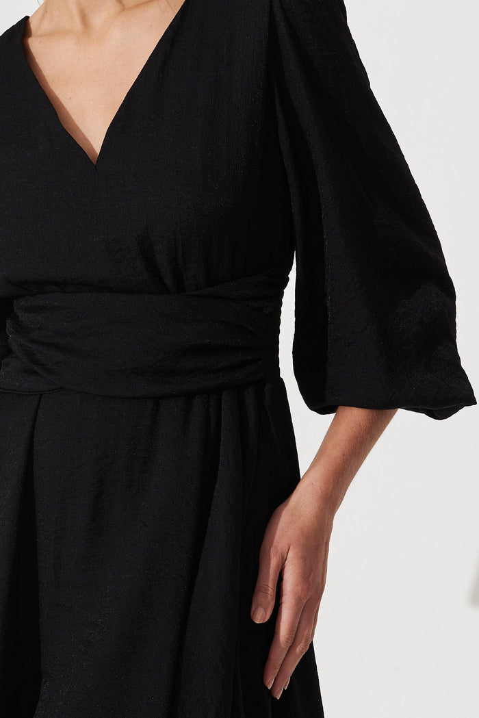 Bribie Dress In Black - detail