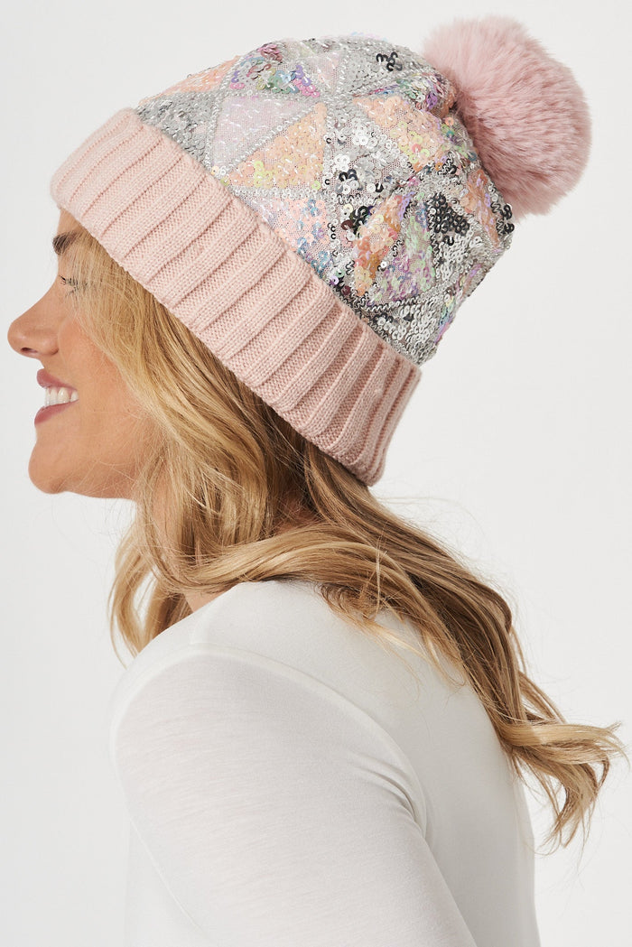August + Delilah Grasse Beanie In Blush Sequin - St Frock (Dev)