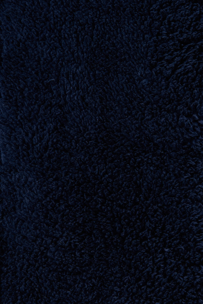 Linea Fluffy Jacket In Navy - fabric