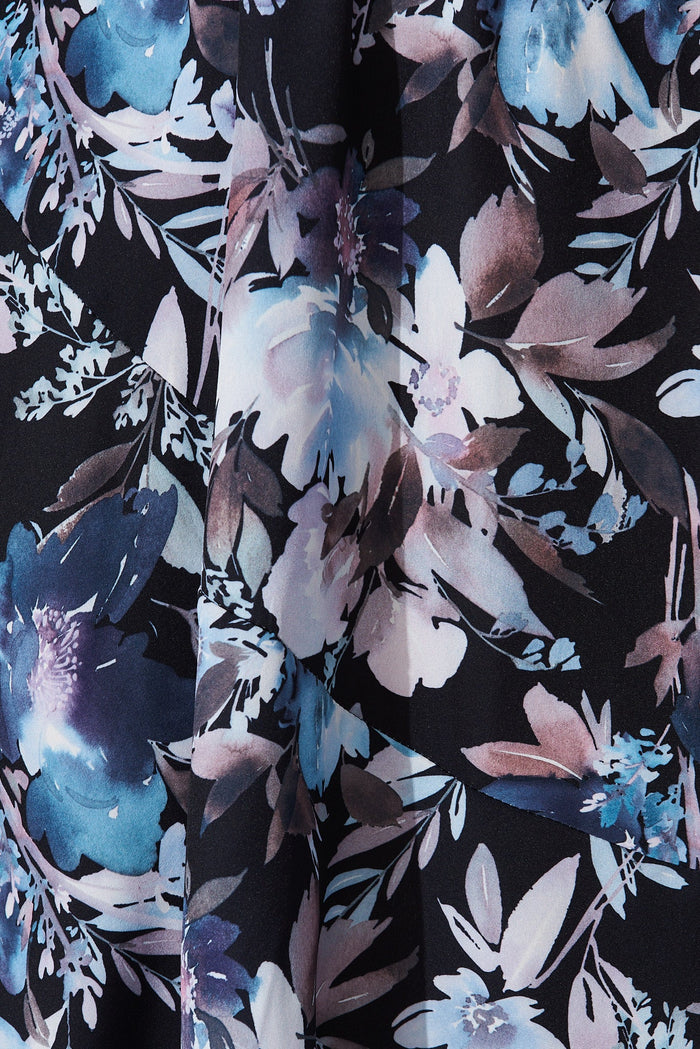 Maybe Baby Dress In Black With Blue Floral - fabric