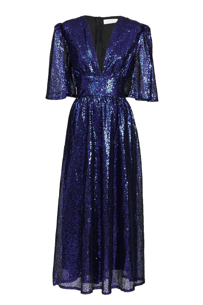 Livorno Midi Dress In Navy Sequin - ghost
