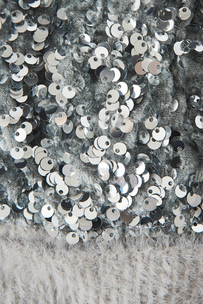 August + Delilah Figuera Knit Beanie In Grey Sequin - St Frock (Dev)