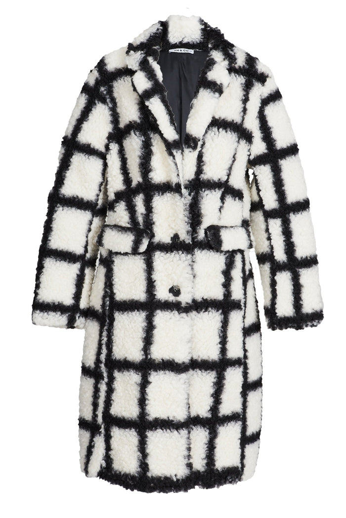 Vincenza Coat In Black And White Check - St Frock (Dev)