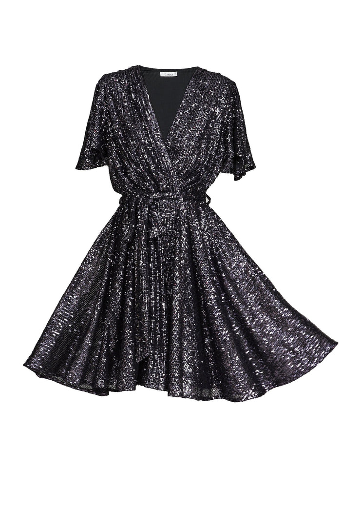 Amoretto Dress In Gunmetal Sequin - St Frock (Dev)