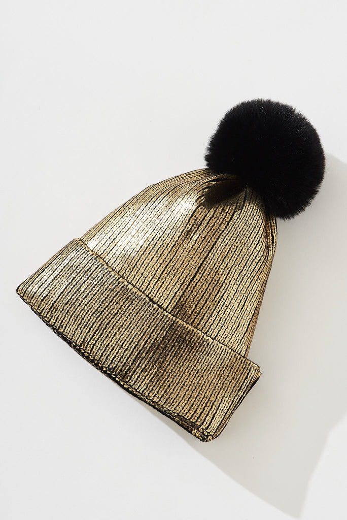 August + Delilah Lugano Knit Beanie In Gold - St Frock (Dev)