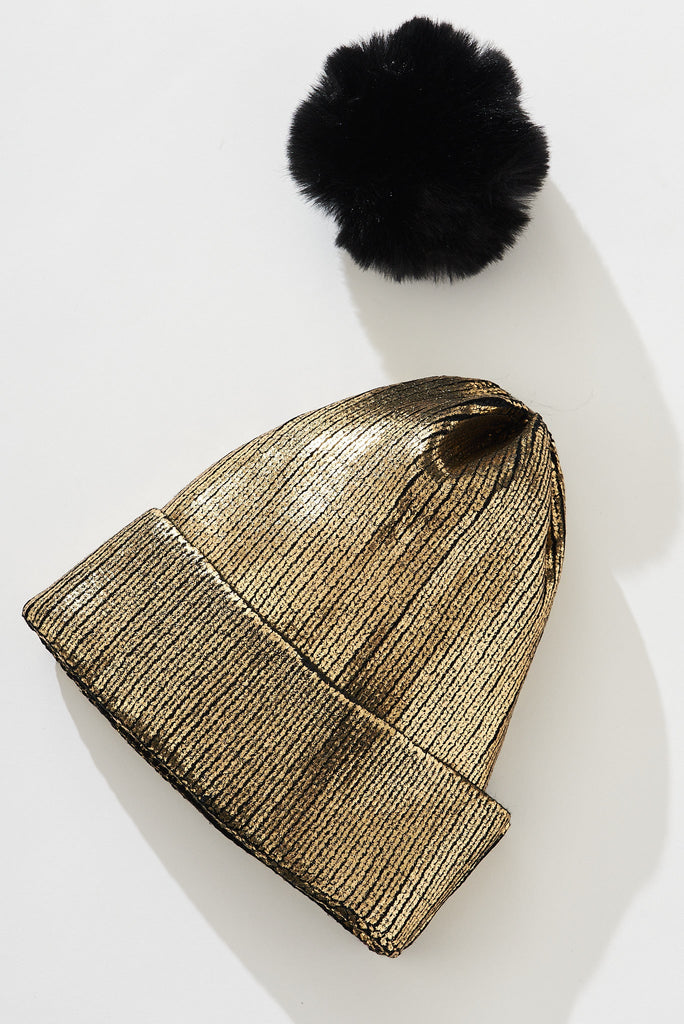 August + Delilah Lugano Knit Beanie In Gold - St Frock (Dev)
