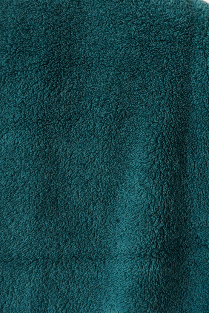 Linea Fluffy Jacket In Teal - fabric