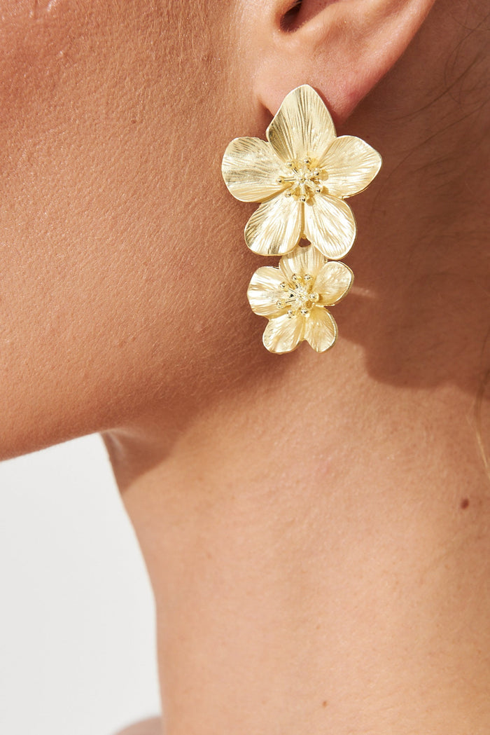 August + Delilah Nimes Drop Earrings In Gold - detail