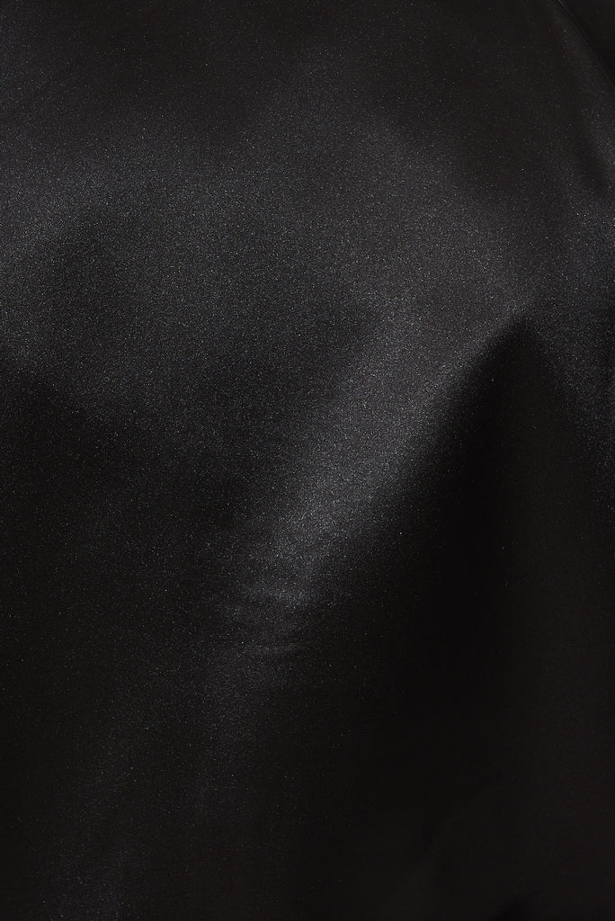Montserrat Bomber Jacket In Black Satin - fabric