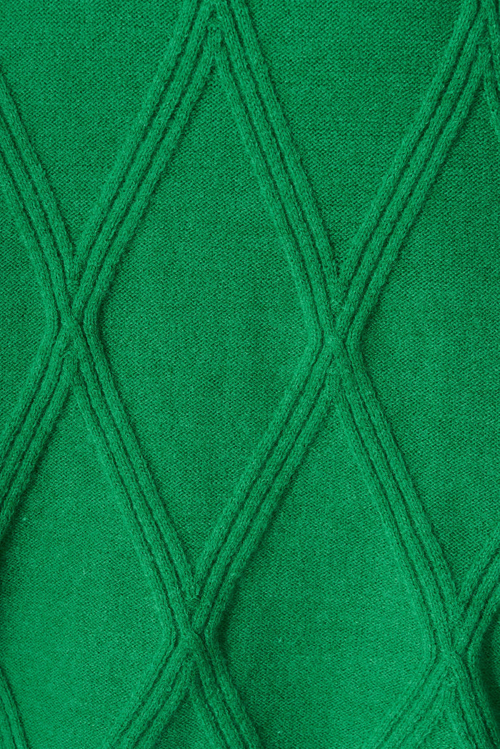 Millow Knit Dress In Green Wool Blend - fabric