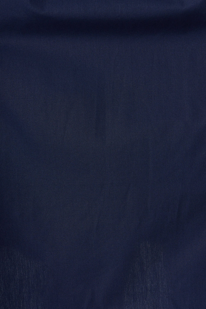 Marie Midi Shirt Dress In Navy Cotton Blend - fabric