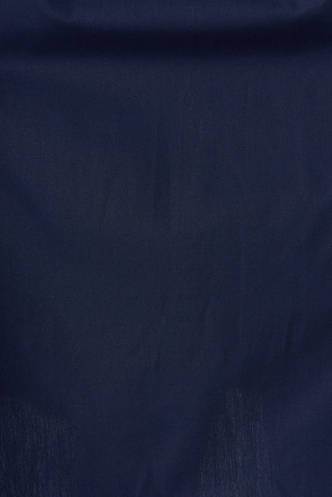 Marie Midi Shirt Dress In Navy Cotton Blend - fabric