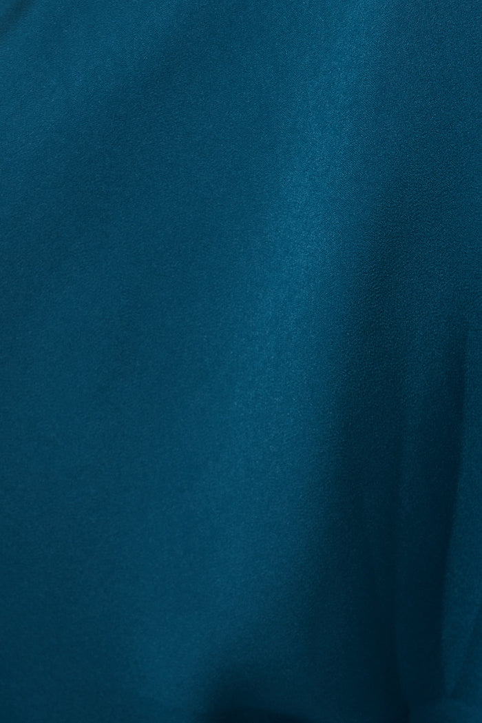 Leia Top In Teal Satin - fabric