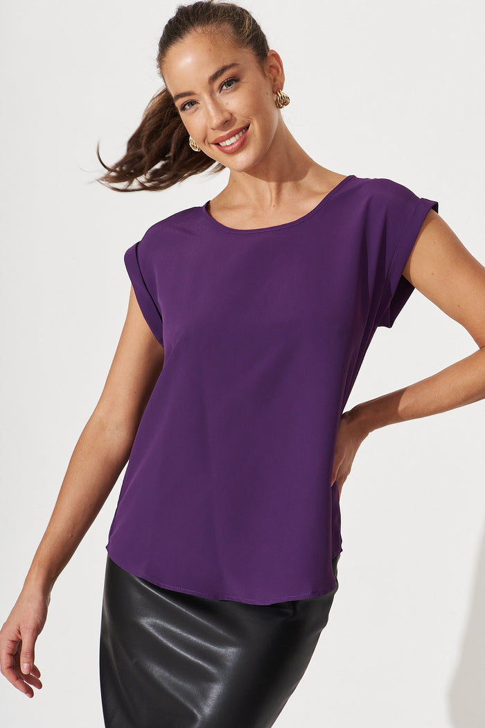 Rejina Top In Purple - front