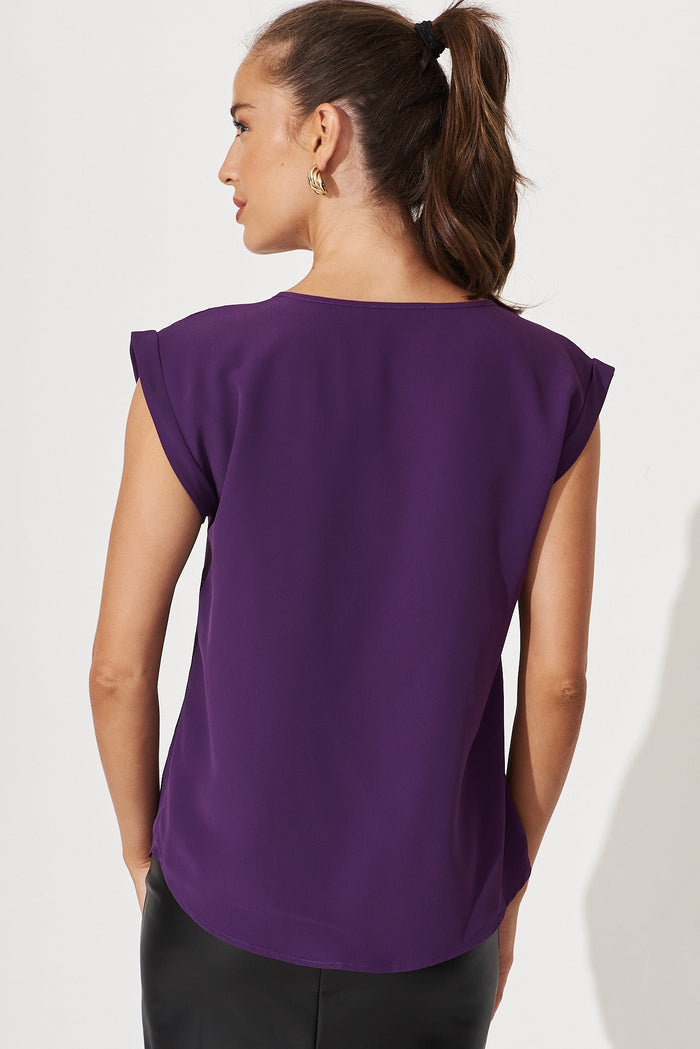 Rejina Top In Purple - back