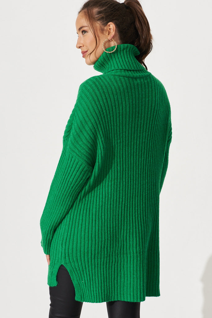 Gibbs Knit In Green Wool Blend - back