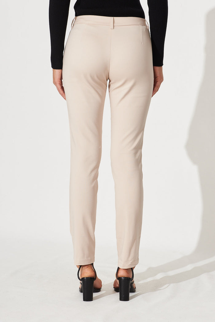 Strasbourg Pant In Sand Cotton Blend - back