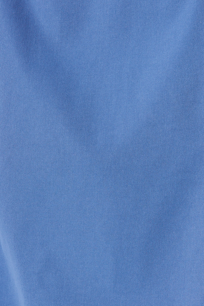 Trainor Trench Coat In Blue - fabric