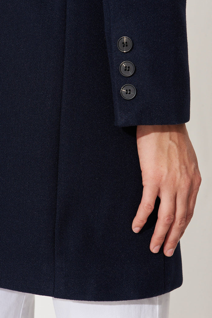 Prato Coat In Navy - detail